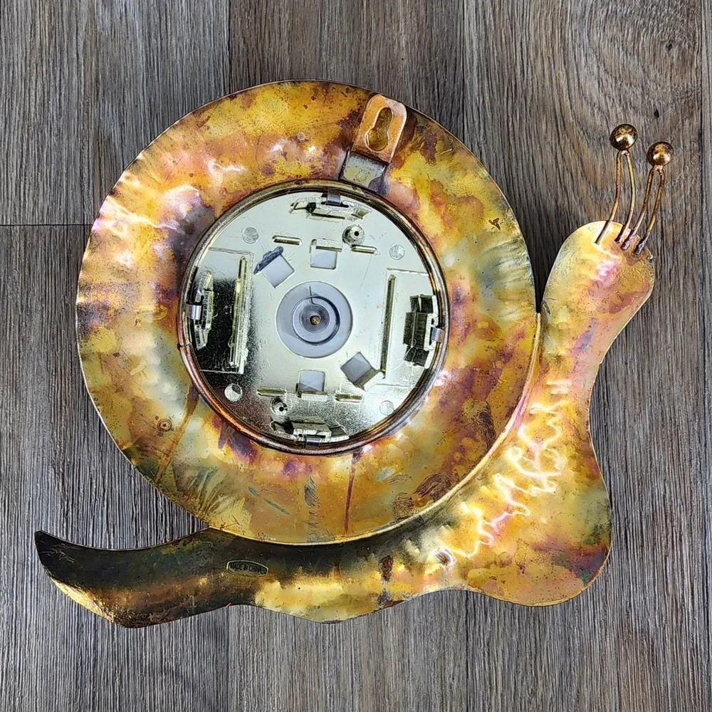 Vintage Metal Snail Wall Thermometer Copper Tone Iridescent Garden Decor 8.5